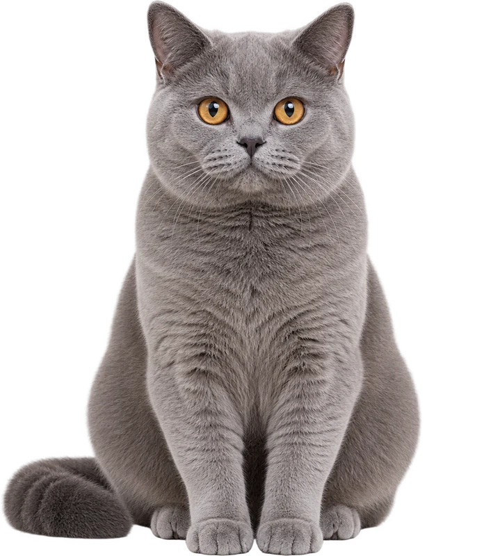 Gri British Shorthair kedi